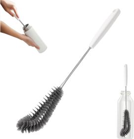 16 inches Long Handle Black Bottle Cleaning Brushes - Perfect for Baby Bottles, Sports Bottles, Glassware, Mugs, Jars, and Stemware (1-pc)