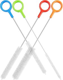 Heavy Duty Cleaning Brushes Set of 4 - Extra Long Straw Cleaners for Metal and Plastic Reusable Drinking Straws, to Clean Small Spaces, Sippy Cup